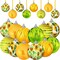 12 Pcs Summer Sunflower Tree Ornament Shiny Hanging Sunflower Ball Yellow Sequin Hanging Ornament Sunmer Tree Decoration